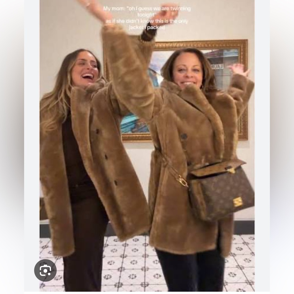 J Crew Tan Faux Fur Peacoat NWOT